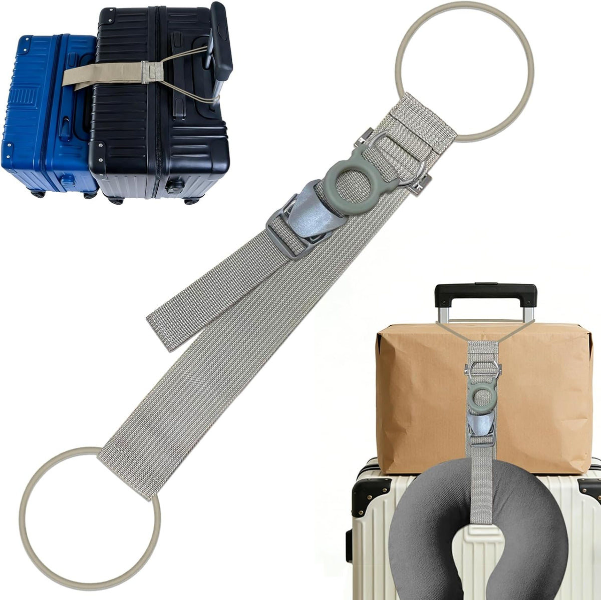 3PCS Luggage Straps,Adjustable Luggage Connector Straps to Two Suitcases