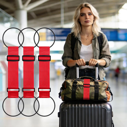 3PCS Luggage Straps,Adjustable Luggage Connector Straps to Two Suitcases