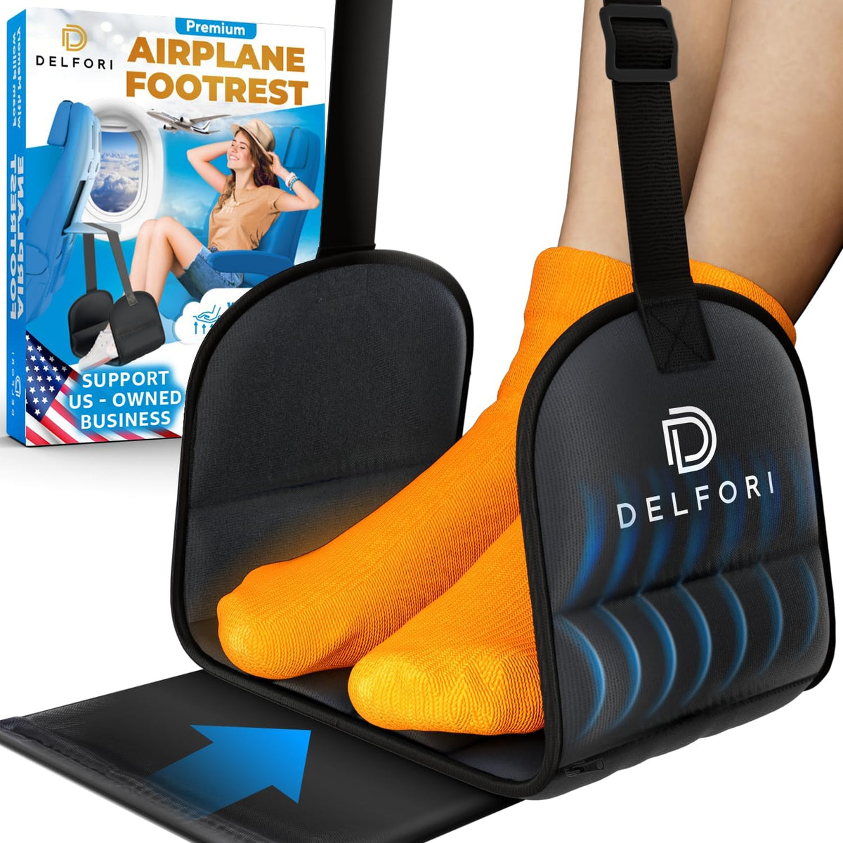 Foot Sling for Airplane Travel, Foot Hammock for Plane, Memory Foam