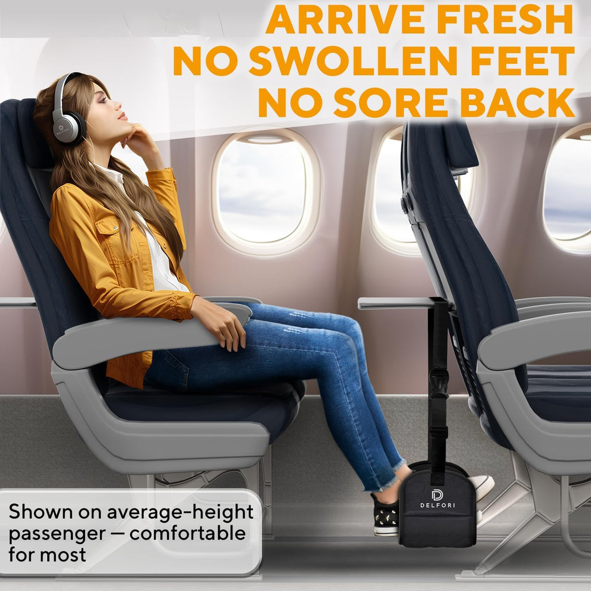 Foot Sling for Airplane Travel, Foot Hammock for Plane, Memory Foam