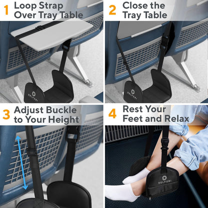 Foot Sling for Airplane Travel, Foot Hammock for Plane, Memory Foam