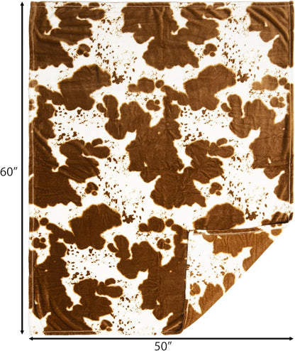 Inc. Travel Blanket, Premium Compact 2-in-1 Airplane Blanket/Pillow, Cow Print