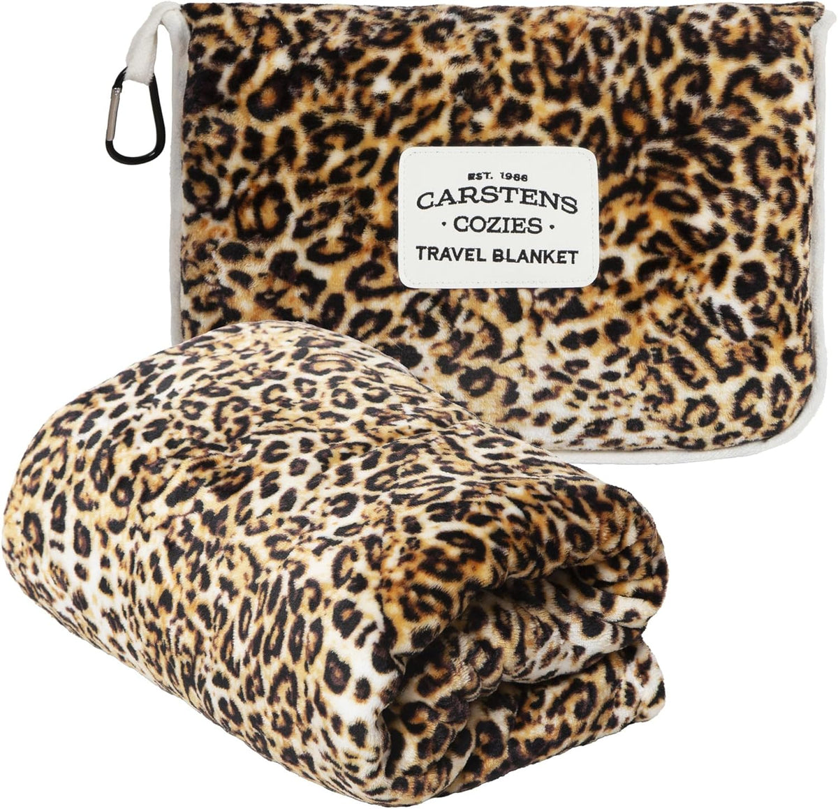 Inc. Travel Blanket, Premium Compact 2-in-1 Airplane Blanket/Pillow, Cow Print