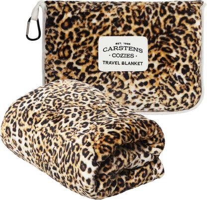 Inc. Travel Blanket, Premium Compact 2-in-1 Airplane Blanket/Pillow, Cow Print