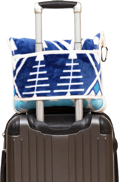 Inc. Travel Blanket, Premium Compact 2-in-1 Airplane Blanket/Pillow, Cow Print