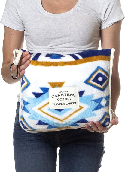 Inc. Travel Blanket, Premium Compact 2-in-1 Airplane Blanket/Pillow, Cow Print