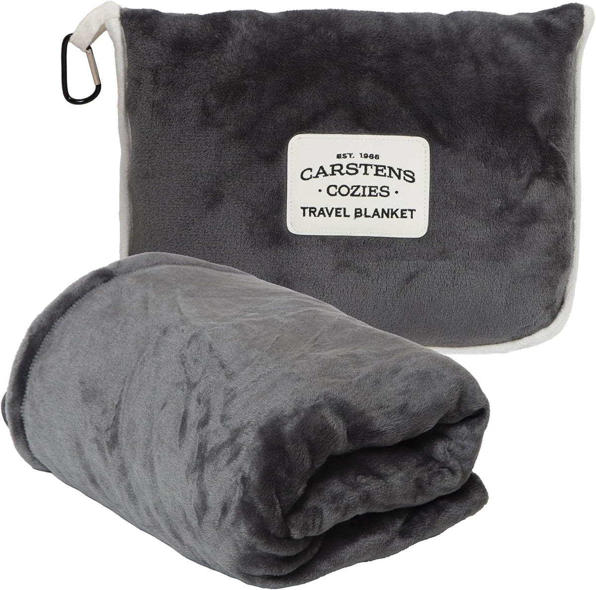 Inc. Travel Blanket, Premium Compact 2-in-1 Airplane Blanket/Pillow, Cow Print