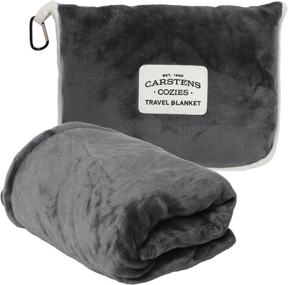 Inc. Travel Blanket, Premium Compact 2-in-1 Airplane Blanket/Pillow, Cow Print