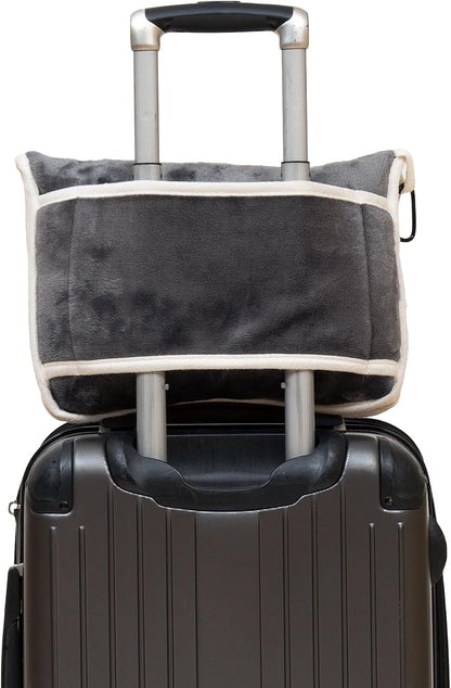 Inc. Travel Blanket, Premium Compact 2-in-1 Airplane Blanket/Pillow, Cow Print