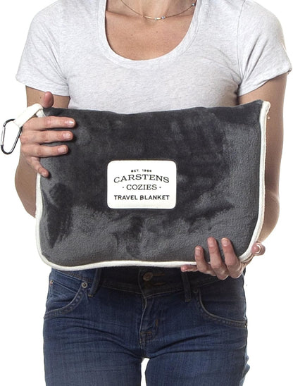 Inc. Travel Blanket, Premium Compact 2-in-1 Airplane Blanket/Pillow, Cow Print