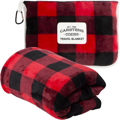 Inc. Travel Blanket, Premium Compact 2-in-1 Airplane Blanket/Pillow, Cow Print
