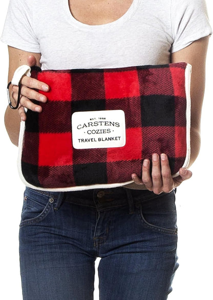 Inc. Travel Blanket, Premium Compact 2-in-1 Airplane Blanket/Pillow, Cow Print