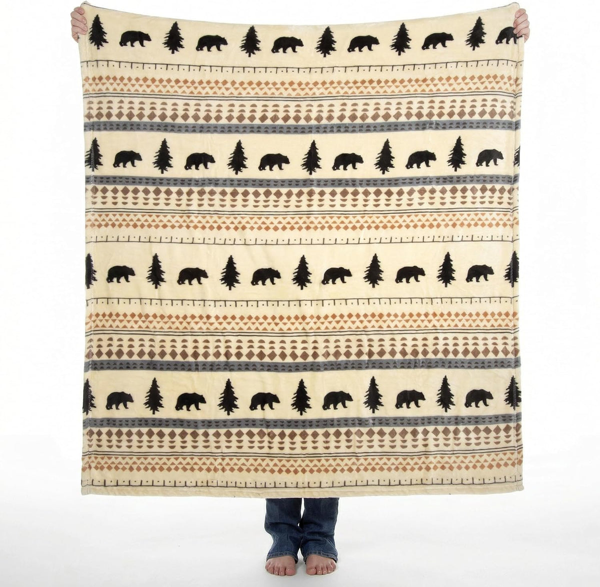 Inc. Travel Blanket, Premium Compact 2-in-1 Airplane Blanket/Pillow, Cow Print