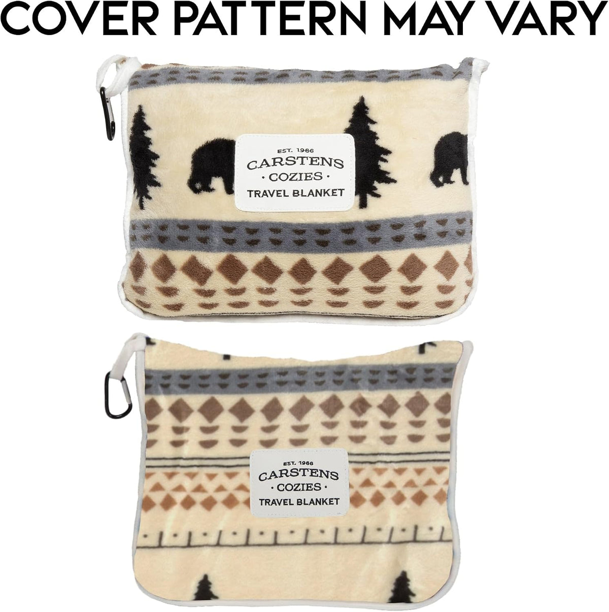 Inc. Travel Blanket, Premium Compact 2-in-1 Airplane Blanket/Pillow, Cow Print