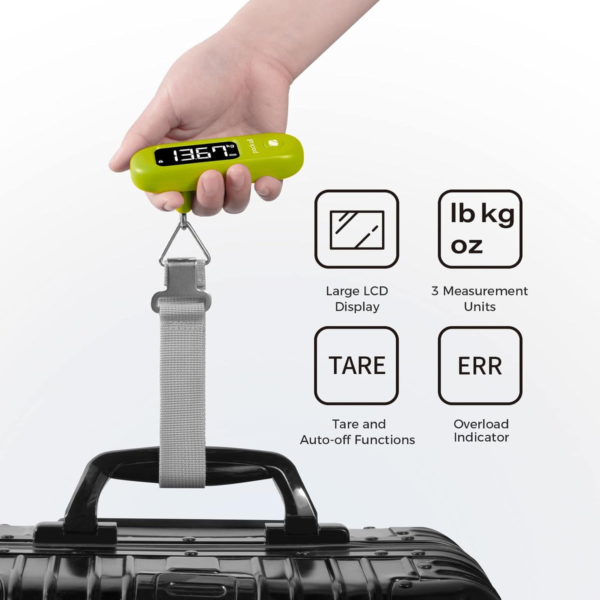 Digital Luggage Scale for Travel, 110Lbs Capacity, 0.1Lb Precision