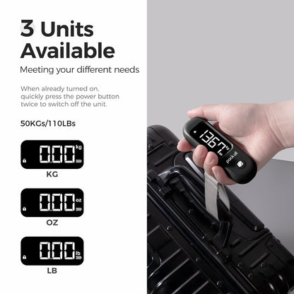 Digital Luggage Scale for Travel, 110Lbs Capacity, 0.1Lb Precision