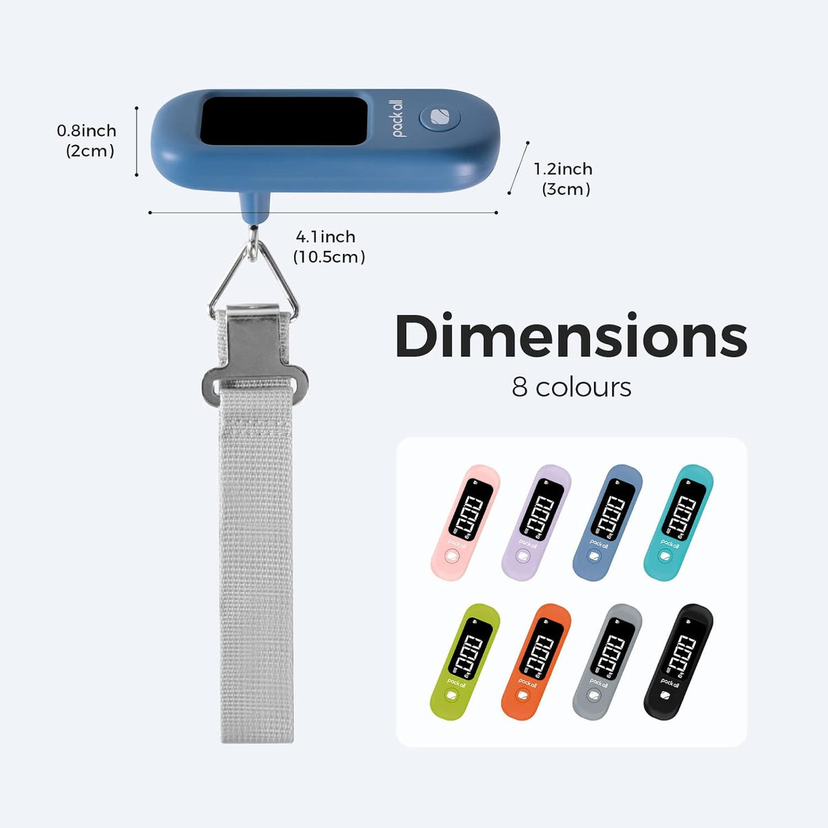 Digital Luggage Scale for Travel, 110Lbs Capacity, 0.1Lb Precision