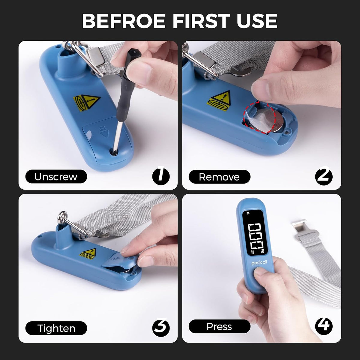 Digital Luggage Scale for Travel, 110Lbs Capacity, 0.1Lb Precision