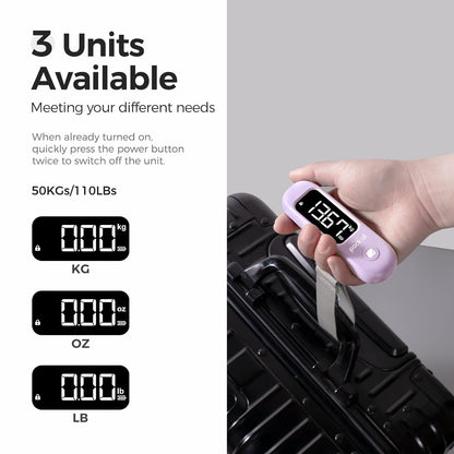 Digital Luggage Scale for Travel, 110Lbs Capacity, 0.1Lb Precision