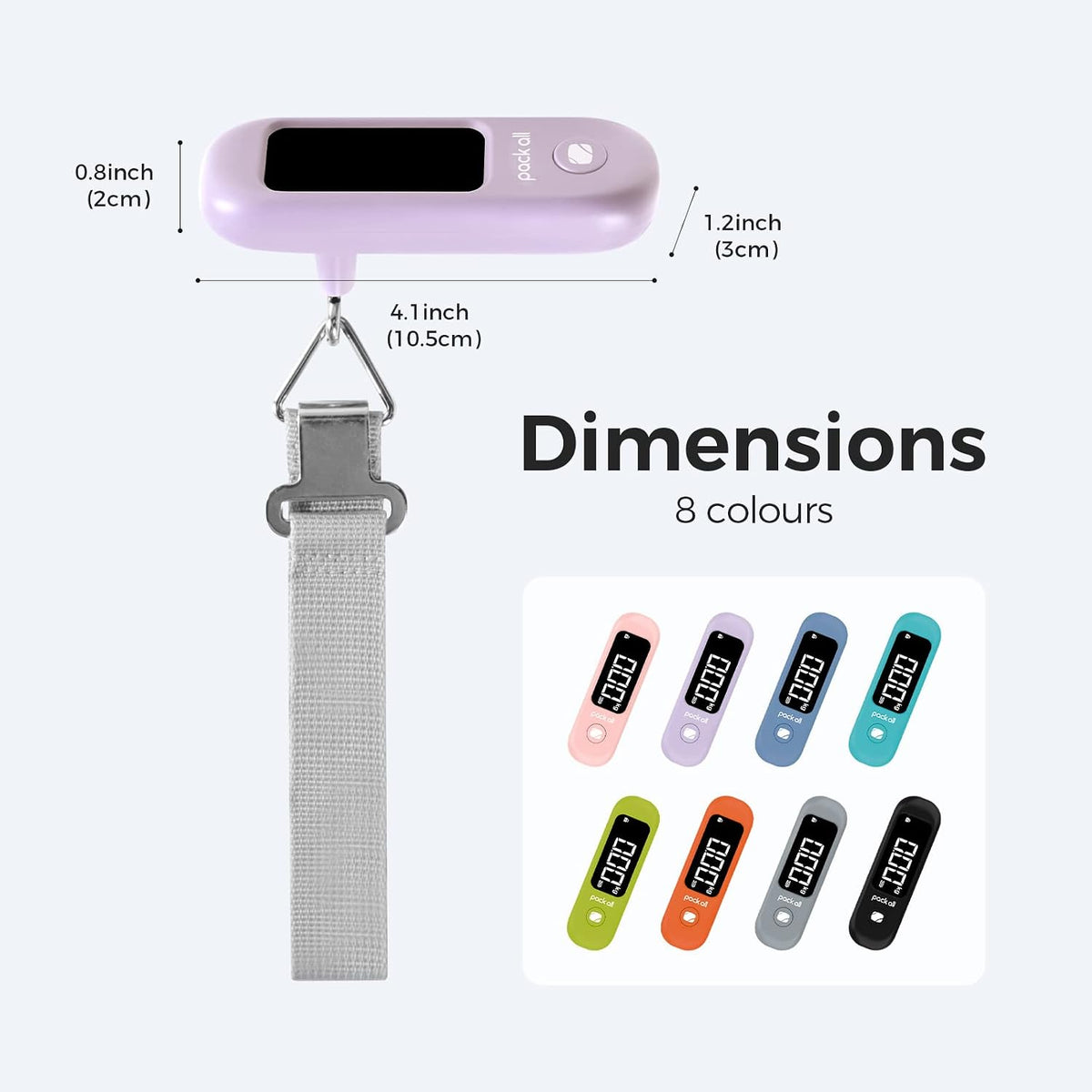 Digital Luggage Scale for Travel, 110Lbs Capacity, 0.1Lb Precision