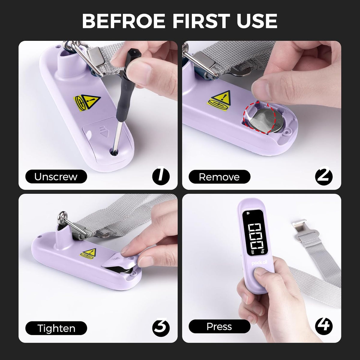 Digital Luggage Scale for Travel, 110Lbs Capacity, 0.1Lb Precision