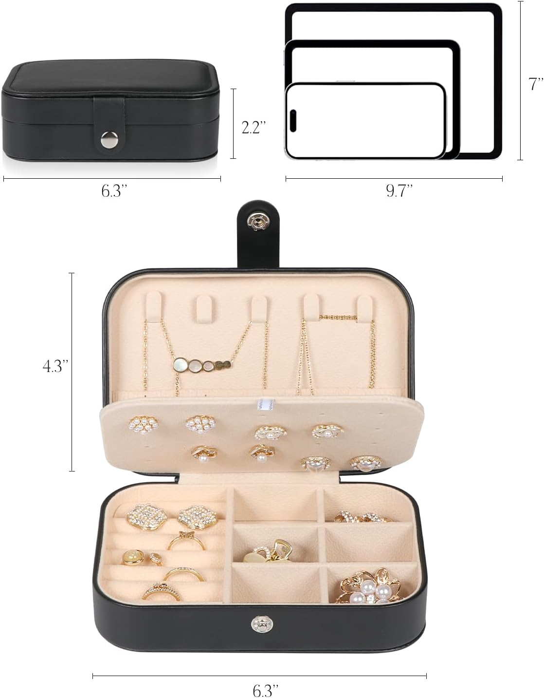 Travel Jewelry Case, Travel Jewelry Box, Mini Jewelry Travel Case, Jewelry Organizer Case, Portable Small Jewelry Organizer Storage Boxes - Best Gift for Women Girls.