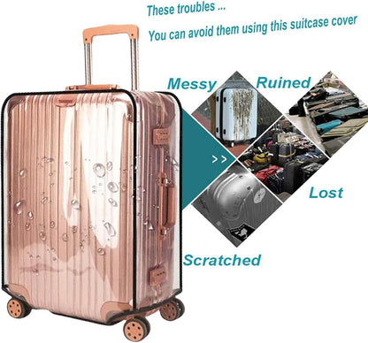 Luggage Cover 30 Inch Clear Suitcase Cover 0.4mm Thick PVC Transparent