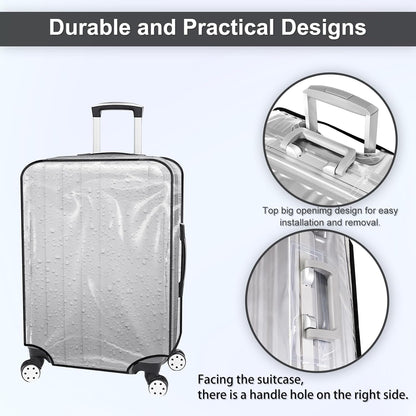Luggage Cover 30 Inch Clear Suitcase Cover 0.4mm Thick PVC Transparent