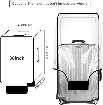 Luggage Cover 30 Inch Clear Suitcase Cover 0.4mm Thick PVC Transparent