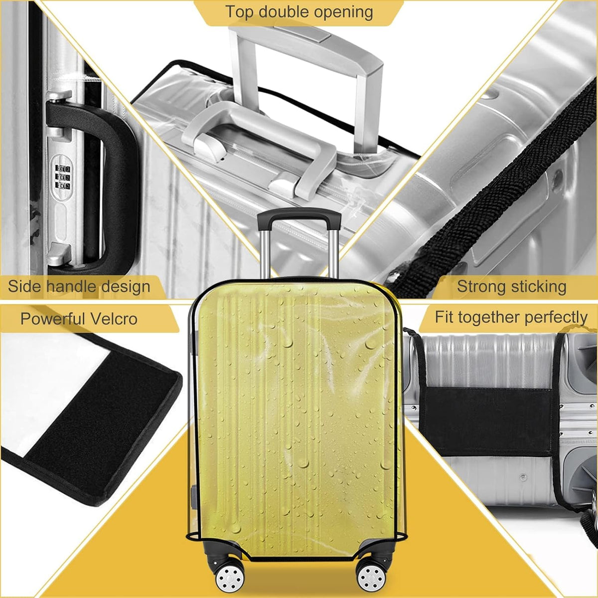 Luggage Cover 30 Inch Clear Suitcase Cover 0.4mm Thick PVC Transparent