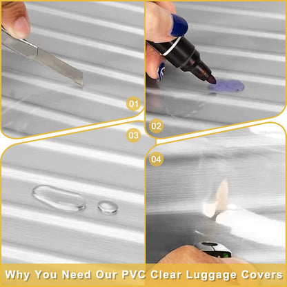 Luggage Cover 30 Inch Clear Suitcase Cover 0.4mm Thick PVC Transparent