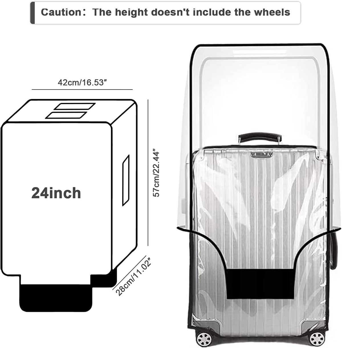 Luggage Cover 30 Inch Clear Suitcase Cover 0.4mm Thick PVC Transparent