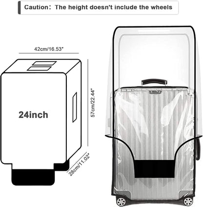 Luggage Cover 30 Inch Clear Suitcase Cover 0.4mm Thick PVC Transparent