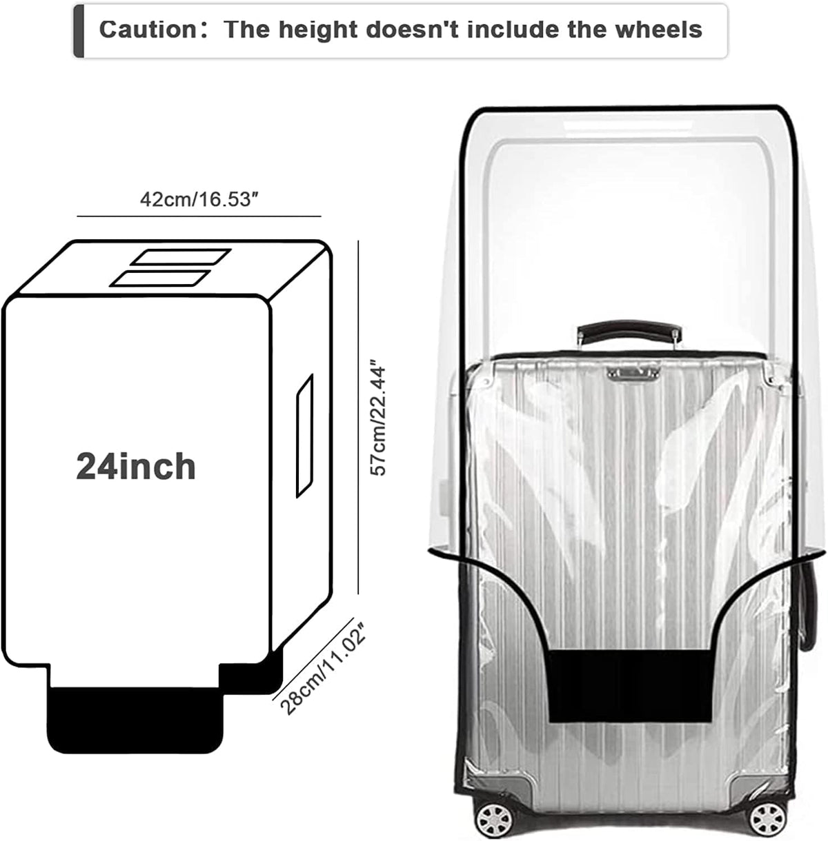 Luggage Cover 30 Inch Clear Suitcase Cover 0.4mm Thick PVC Transparent