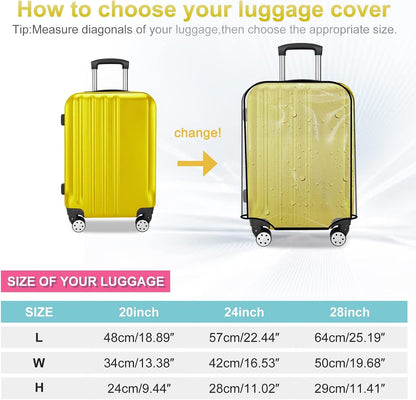 Luggage Cover 30 Inch Clear Suitcase Cover 0.4mm Thick PVC Transparent