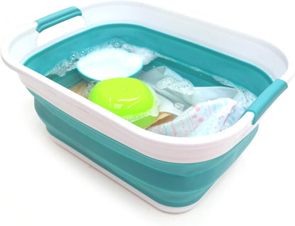 17.5L (4.6 Gallon) Collapsible/Foldable/Pop Up/Portable Washing Tub, Water Capacity 13.5L/3.5 Gallon (1, Bright Blue)