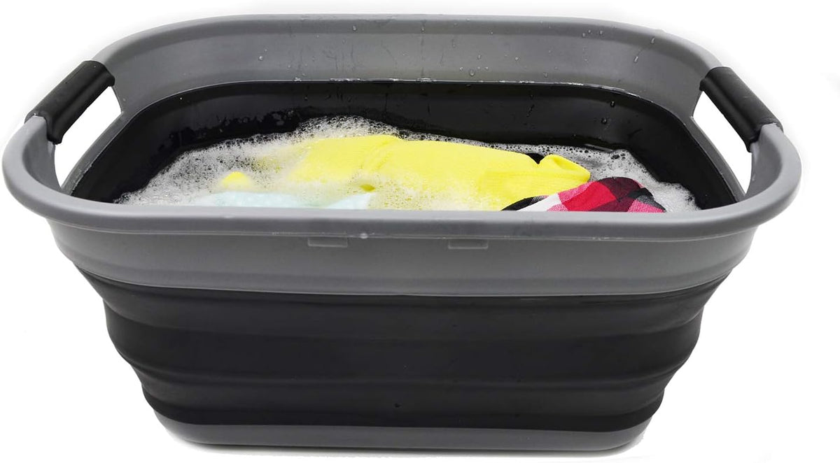 17.5L (4.6 Gallon) Collapsible/Foldable/Pop Up/Portable Washing Tub, Water Capacity 13.5L/3.5 Gallon (1, Bright Blue)
