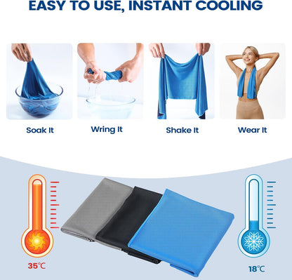 6 Pack Cooling Towels, 40x12 Breathable Gym Towel for Neck Face