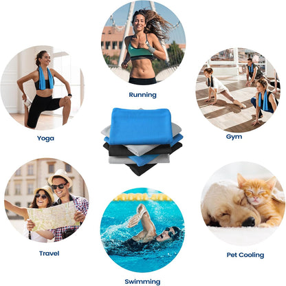 6 Pack Cooling Towels, 40x12 Breathable Gym Towel for Neck Face