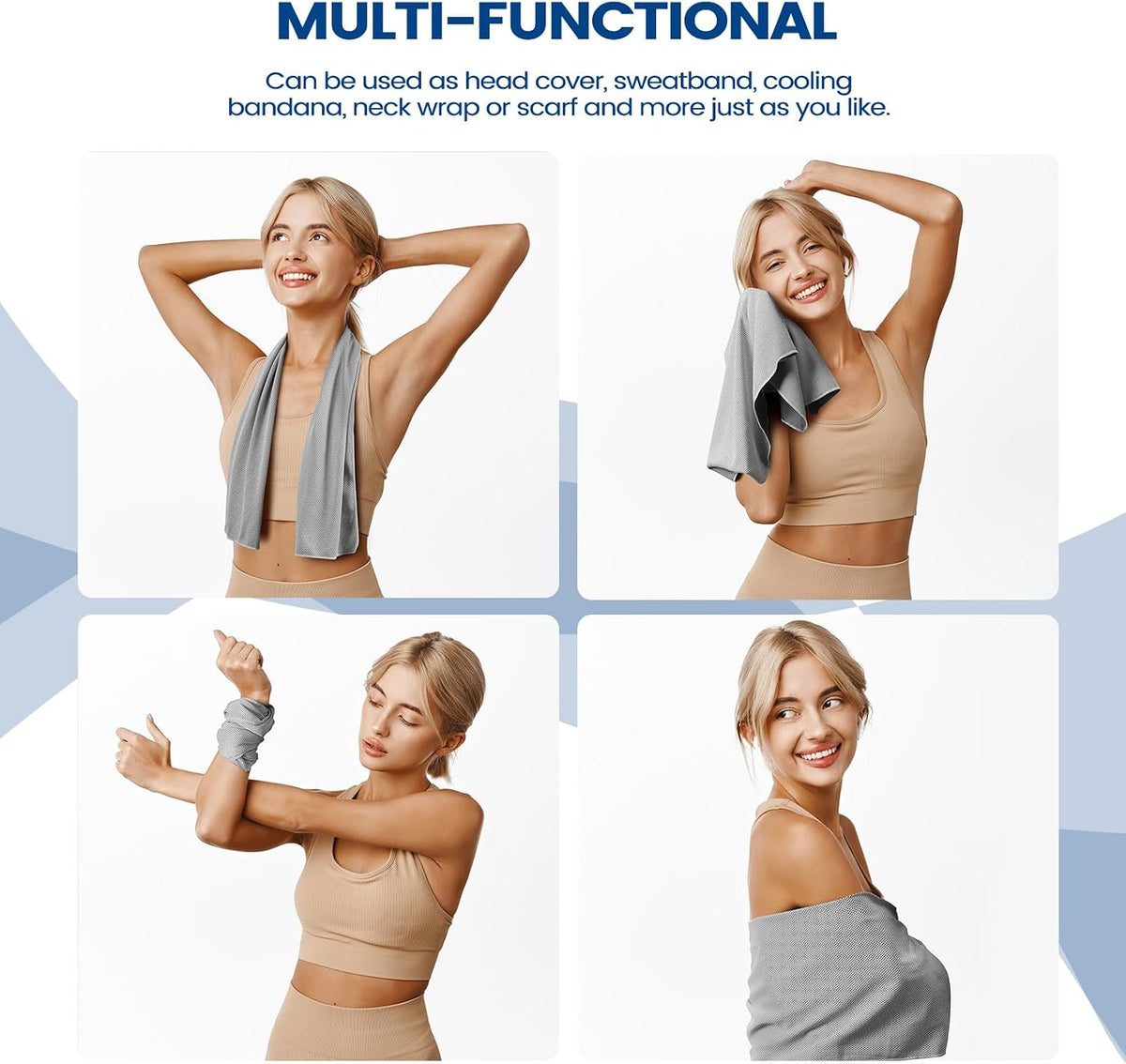 6 Pack Cooling Towels, 40x12 Breathable Gym Towel for Neck Face