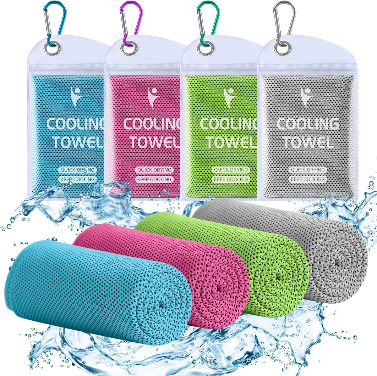6 Pack Cooling Towels, 40x12 Breathable Gym Towel for Neck Face