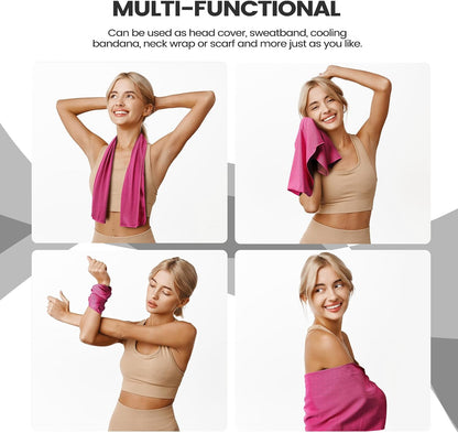 6 Pack Cooling Towels, 40x12 Breathable Gym Towel for Neck Face