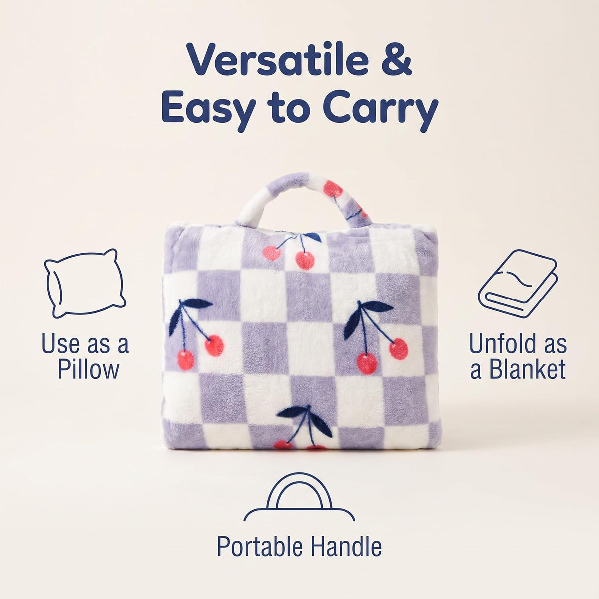 3-in-1 Kids Travel Pillow and Blanket Set - 40x60 Inches