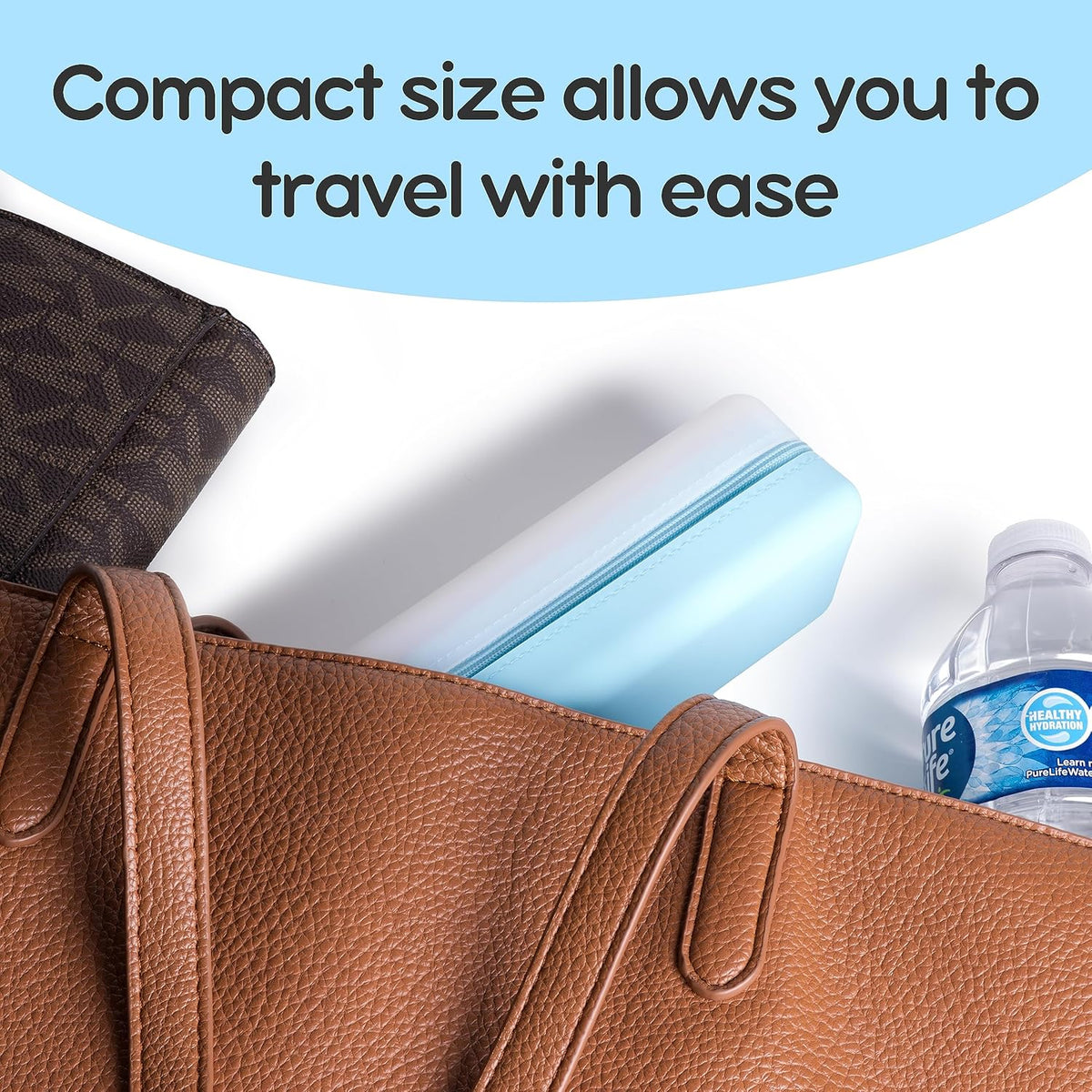 Daily Contact Lens Travel Case, R&L Labels, 30-Lens Holder (Blue)