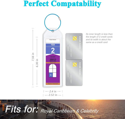 Cruise Luggage Tag Holder for Royal Caribbean & Celebrity 5 Pack, Cruise Ship Essentials 2026 Waterproof, Cruise Must Haves Durable