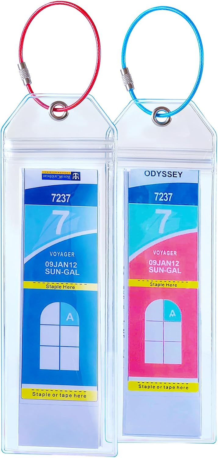 Cruise Luggage Tag Holder for Royal Caribbean & Celebrity 5 Pack, Cruise Ship Essentials 2026 Waterproof, Cruise Must Haves Durable