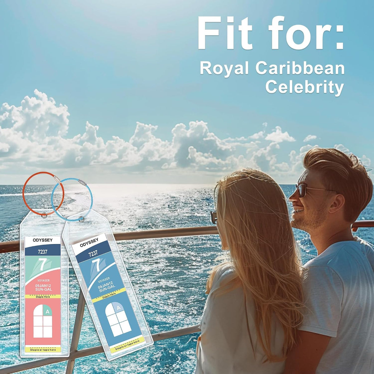 Cruise Luggage Tag Holder for Royal Caribbean & Celebrity 5 Pack, Cruise Ship Essentials 2026 Waterproof, Cruise Must Haves Durable