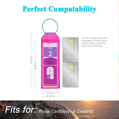 Cruise Luggage Tag Holder for Royal Caribbean & Celebrity 5 Pack, Cruise Ship Essentials 2026 Waterproof, Cruise Must Haves Durable
