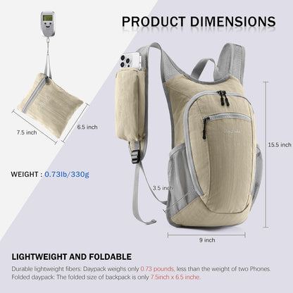 10L Small Hiking Backpack Travel Daypack Lightweight Packable Back Pack for Women Men(Teal Blue)