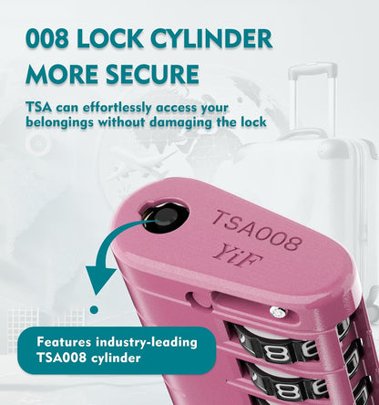 TSA Approved Luggage Locks – High Security TSA008 Combination Travel Locks with Inspection Indicator for Suitcases and Backpacks. (2, Cyan)
